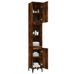 vidaXL Armoire de bain chêne fumé 30x30x190 cm bois d'ingénierie