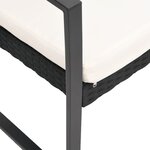 vidaXL Banc de jardin à 2 places avec coussins noir rotin PP