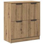 vidaXL Buffet chêne artisanal 60x30x70 cm bois d'ingénierie