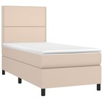 vidaXL Sommier à lattes de lit avec matelas et LED Cappuccino 90x200cm