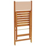 vidaXL Chaises de jardin pliantes lot de 4 beige tissu et bois massif