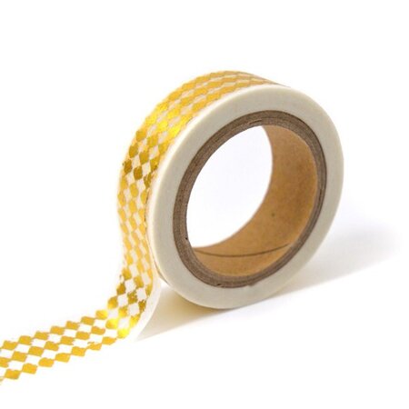 Masking tape blanc à losanges dorés