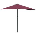 vidaXL Parasol de jardin Rouge bordeaux 294 x 150 x 223 cm tissu