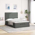 VidaXL Cadre de lit ottoman avec matelas gris foncé 140x200 cm tissu