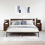 vidaXL Tables de chevet avec 2 tiroirs 2 Pièces chêne marron 38x34x80 cm
