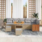 vidaXL Ensemble de canapé de jardin 9 Pièces Beige et Gris clair