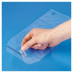 Lot de 1000: sachet plastique transparent à fermeture adhésive 12x20 cm