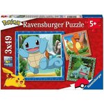 Puzzle pour enfants 3 x 49 pièces Pokémon - Salameche  Bulbizarre et Carapuce 3 posters inclus