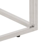 vidaXL Table basse argenté acier inoxydable et bois de mélèze massif