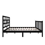 vidaXL Cadre de lit Noir Bois de pin massif 140x190 cm