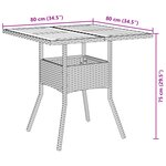 vidaXL Ensemble de Salle à Manger de Jardin 3 Pièces avec Coussins Noir Poly Rattan