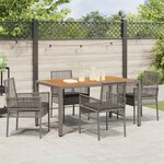 vidaXL Ensemble de salle à manger pour jardin 5 Pièces Gris Poly rotin