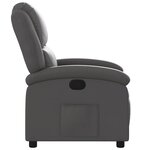 vidaXL Fauteuil inclinable gris cuir véritable