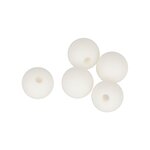 5 perles silicone rondes - 10 mm - blanc