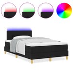 vidaXL Lit Box Spring avec Matelas & LED Noir 120x190 cm Tissu