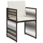 vidaXL Ensemble à manger de jardin et coussins 7 Pièces marron rotin