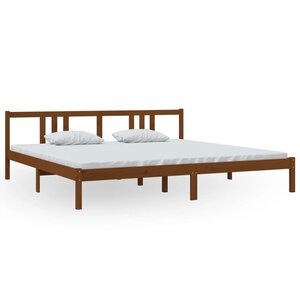 vidaXL Cadre de lit sans matelas marron miel bois massif 200x200 cm