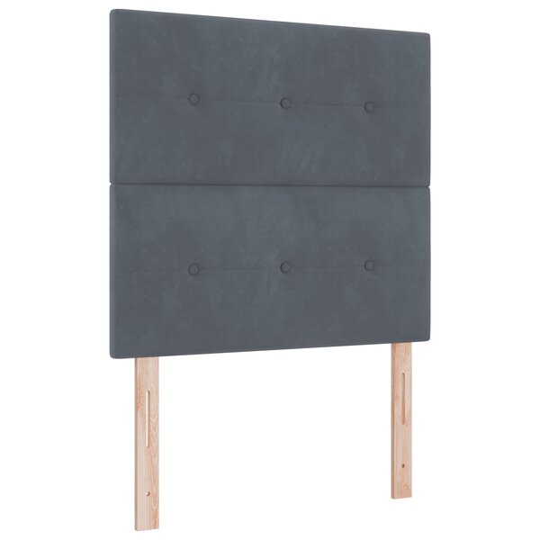 vidaXL Tête de lit LED avec bandes LED Gris 90 cm Velours