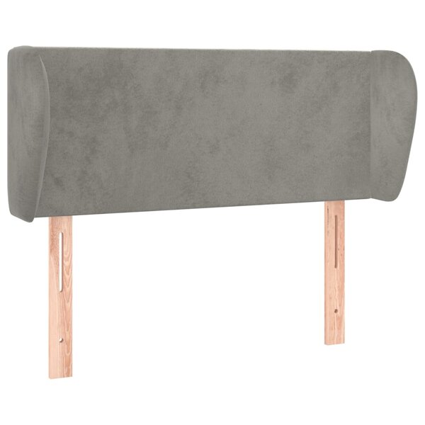vidaXL Tête de lit avec oreilles Gris clair 103x23x78/88 cm Velours