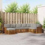 vidaXL Ensemble de canapés d'extérieur 8 Pièces Gris Naturel et Clair