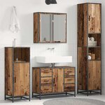 vidaXL Ensemble de mobilier de salle de bain 3 Pièces Bois ancien
