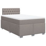 vidaXL Sommier à lattes de lit avec matelas Taupe 120x200 cm Tissu