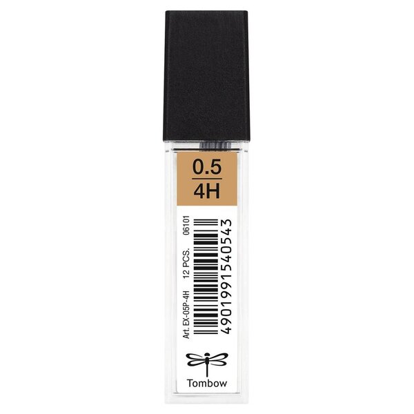 Etui de 12 Mine pour porte-mine pointe calibrée 0 5 mm dureté 4H TOMBOW
