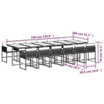 vidaXL Ensemble à manger de jardin 11Pièces avec coussins gris poly rotin