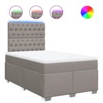 vidaXL Sommier à lattes de lit avec matelas Taupe 120x200 cm Tissu