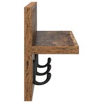 vidaXL Porte-manteau mural avec étagère Montage mural Bois ancien 40 x 10.5 x 18 cm