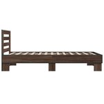 vidaXL Cadre de lit chêne marron 100x200 cm bois d'ingénierie et métal