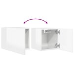 vidaXL Meuble TV mural Blanc brillant 30 5x30x30 cm