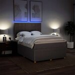 vidaXL Sommier à lattes de lit avec matelas Taupe 140x200 cm Tissu