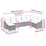 vidaXL Ensemble de Canapés avec coussin 8 Pièces Marron polyrotin