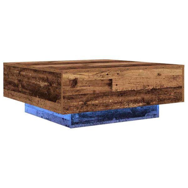 vidaXL Table basse Ancien Bois et Bleu 80 x 80 x 31 cm
