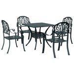 vidaXL Ensemble à manger de jardin 5 Pièces vert aluminium coulé