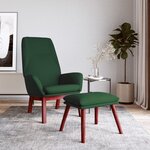 vidaXL Chaise de relaxation avec repose-pied Vert foncé Tissu