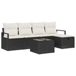 vidaXL Ensemble de canapé de jardin avec coussin 6 Pièces Noir et crème