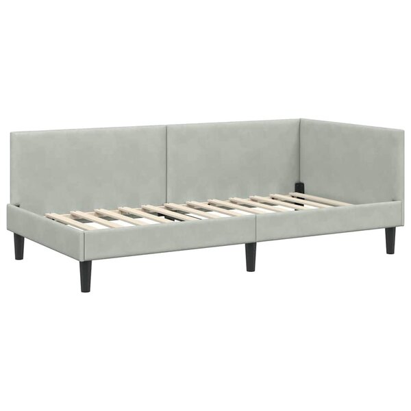 vidaXL Cadre de lit d'angle Autre Gris clair 80 x 200 cm