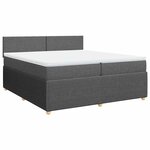 vidaXL Sommier à lattes de lit avec matelas Gris foncé 200x200cm Tissu