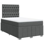 vidaXL Sommier à lattes de lit avec matelas Gris foncé 120x200cm Tissu
