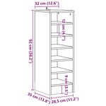 vidaXL Armoire à chaussures vieux bois 32x35x92 cm bois d'ingénierie