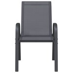 vidaXL Chaises empilables de jardin lot de 4 Gris Tissu textilène