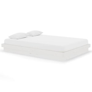 vidaXL Cadre de lit Blanc Bois massif 140x200 cm