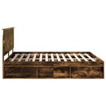 vidaXL Cadre de lit Chêne fumé 200 x 200 cm Bois de pin massif