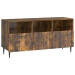 vidaXL Meuble TV Chêne fumé 102 x 34 5 x 50 cm Bois d'ingénierie