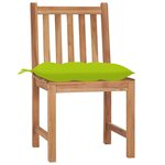 vidaXL Chaises de jardin lot de 4 avec coussins Bois de teck massif