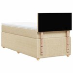 vidaXL Sommier à lattes de lit avec matelas Crème 90x200 cm Tissu