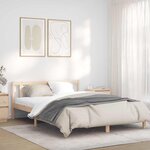 vidaXL Cadre de lit Naturel 152 x 203 cm Bois de Pin Massif