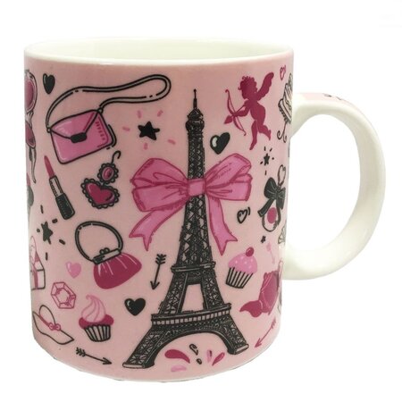 Tasse jumbo paris 11 cm - modèle rose